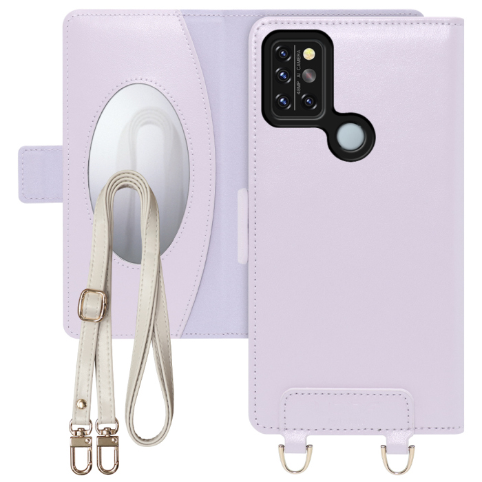 [ LOOF SWEET MIRROR Series ] UMIDIGI A9 Pro a9pro スマホケース  ショルダー付き手帳型スマホケース ミラー付き カードポケット 本革 [ UMIDIGI A9 Pro ]