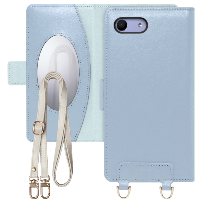 [ LOOF SWEET MIRROR Series ] Xperia Ace SO-02L xperiaace エース スマホケース  ショルダー付き手帳型スマホケース ミラー付き カードポケット 本革 [ Xperia Ace ]