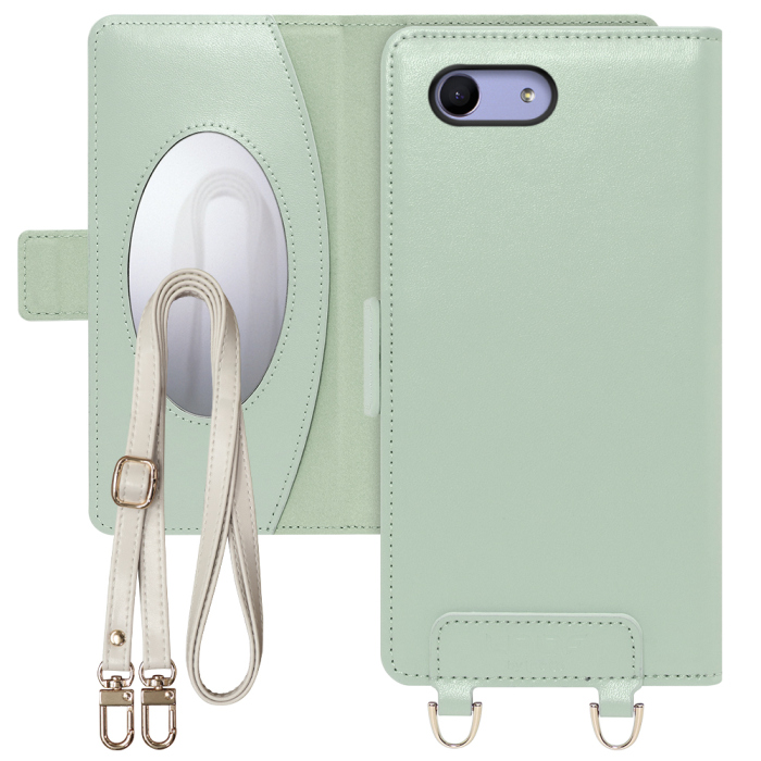 [ LOOF SWEET MIRROR Series ] Xperia Ace SO-02L xperiaace エース スマホケース  ショルダー付き手帳型スマホケース ミラー付き カードポケット 本革 [ Xperia Ace ]