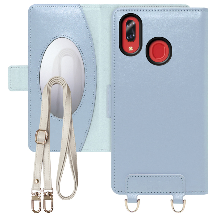 [ LOOF SWEET MIRROR Series ] Libero S10 liberos10 リベロs10 スマホケース  ショルダー付き手帳型スマホケース ミラー付き カードポケット 本革 [ Libero S10 ]