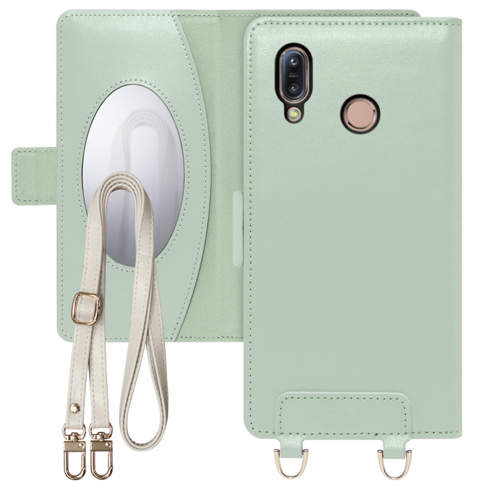 [ LOOF SWEET MIRROR Series ] ZenFone Max (M1) ZB555KL zenfonemax maxm1 スマホケース  ショルダー付き手帳型スマホケース ミラー付き カードポケット 本革 [ ZenFone Max (M1) ]