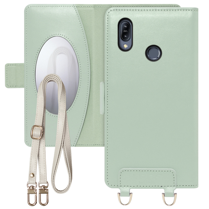 [ LOOF SWEET MIRROR Series ] ZenFone Max (M2) ZB633KL zenfonemax maxm2 スマホケース  ショルダー付き手帳型スマホケース ミラー付き カードポケット 本革 [ ZenFone Max (M2) ]