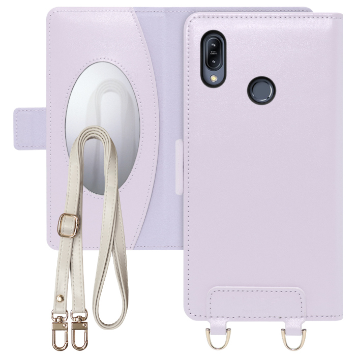 [ LOOF SWEET MIRROR Series ] ZenFone Max (M2) ZB633KL zenfonemax maxm2 スマホケース  ショルダー付き手帳型スマホケース ミラー付き カードポケット 本革 [ ZenFone Max (M2) ]