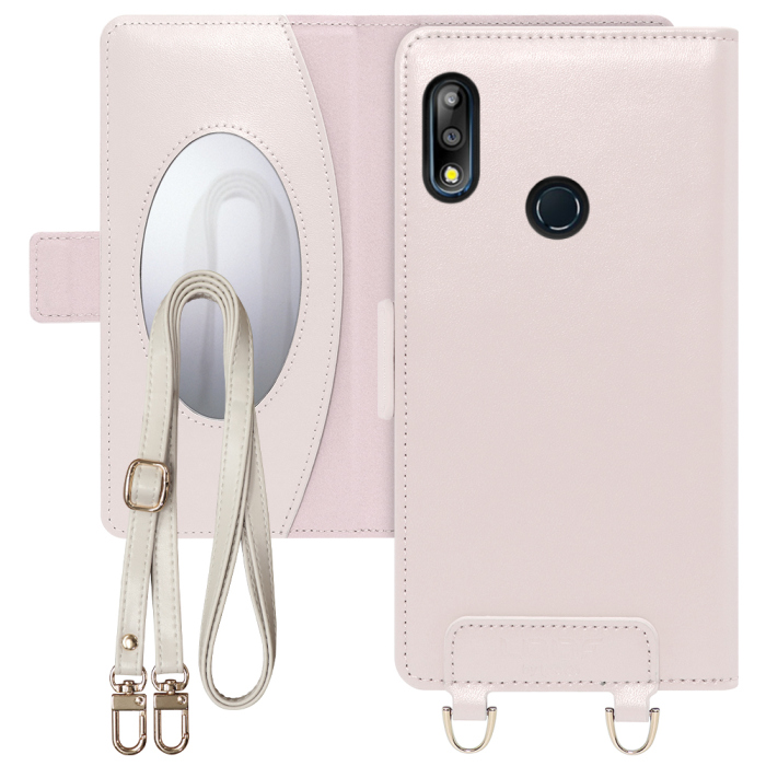[ LOOF SWEET MIRROR Series ] ZenFone Max Pro (M2) ZB631KL zenfonemaxpro maxpro maxprom2 スマホケース  ショルダー付き手帳型スマホケース ミラー付き カードポケット 本革 [ ZenFone Max Pro (M2) ]
