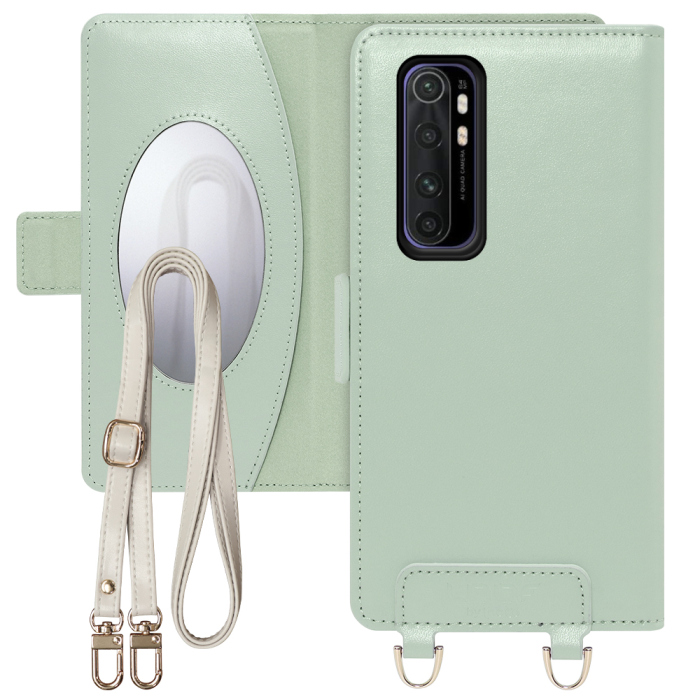 [ LOOF SWEET MIRROR Series ] Xiaomi Mi Note 10 Lite  minote10lite 10lite スマホケース  ショルダー付き手帳型スマホケース ミラー付き カードポケット 本革 [ Mi Note 10 Lite  ]
