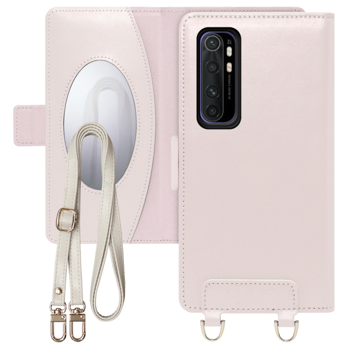 [ LOOF SWEET MIRROR Series ] Xiaomi Mi Note 10 Lite  minote10lite 10lite スマホケース  ショルダー付き手帳型スマホケース ミラー付き カードポケット 本革 [ Mi Note 10 Lite  ]