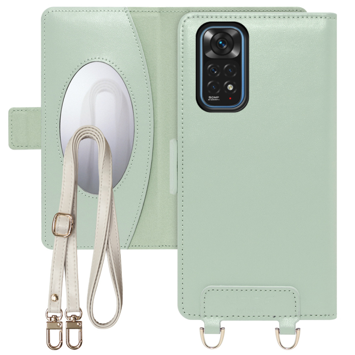 [ LOOF SWEET MIRROR Series ] Xiaomi Redmi Note 11 redminote11 note11 スマホケース  ショルダー付き手帳型スマホケース ミラー付き カードポケット 本革 [ Redmi Note 11 ]