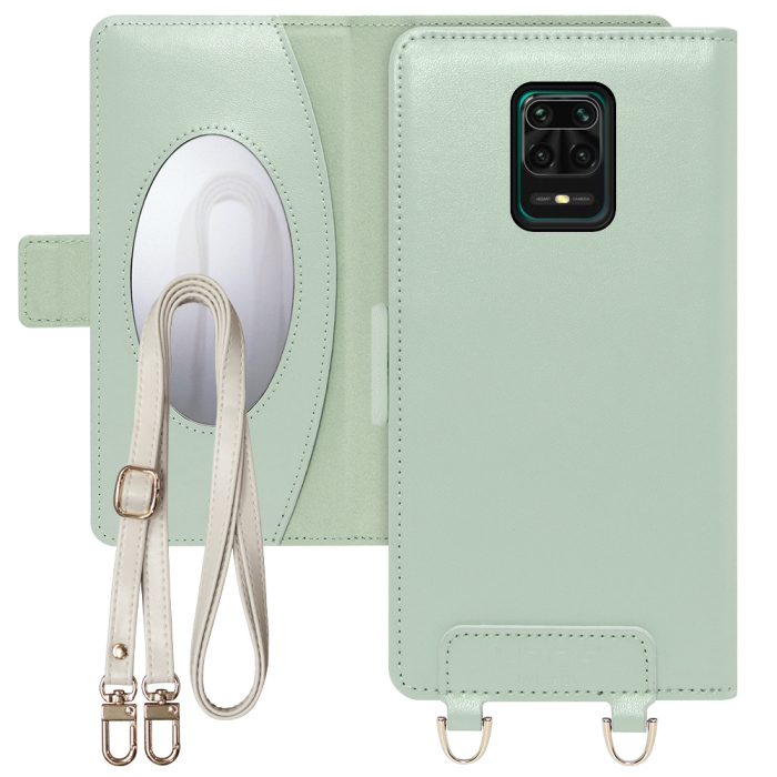 [ LOOF SWEET MIRROR Series ] Xiaomi Redmi Note 9S redminote9s note9S redminote スマホケース  ショルダー付き手帳型スマホケース ミラー付き カードポケット 本革 [ Redmi Note 9S ]