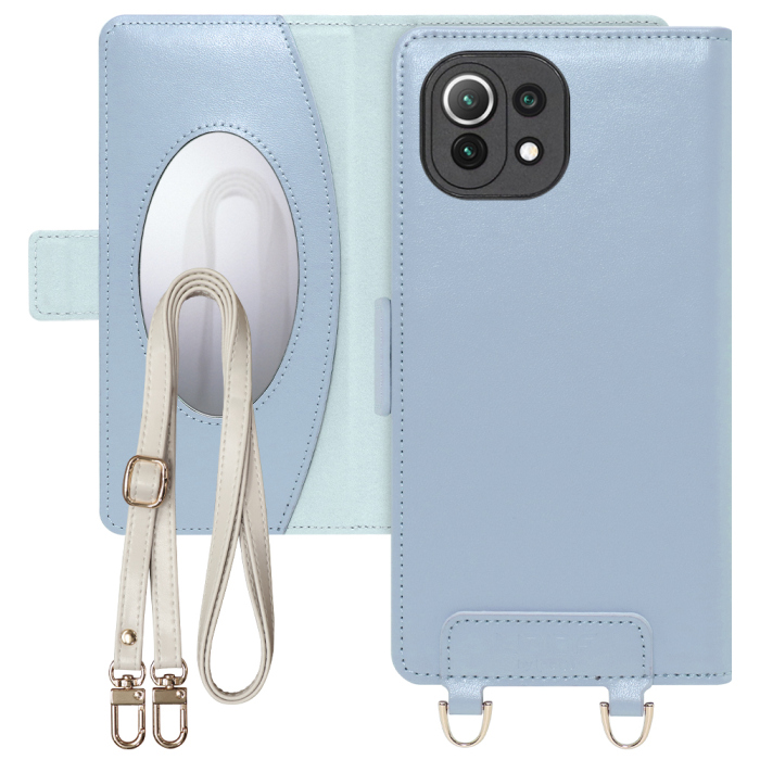 [ LOOF SWEET MIRROR Series ] Xiaomi Mi 11 Lite 5G mi11lite5g 11lite スマホケース  ショルダー付き手帳型スマホケース ミラー付き カードポケット 本革 [ Mi 11 Lite 5G ]