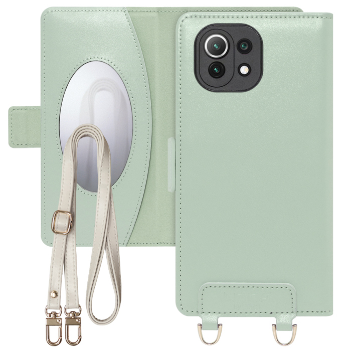 [ LOOF SWEET MIRROR Series ] Xiaomi Mi 11 Lite 5G mi11lite5g 11lite スマホケース  ショルダー付き手帳型スマホケース ミラー付き カードポケット 本革 [ Mi 11 Lite 5G ]