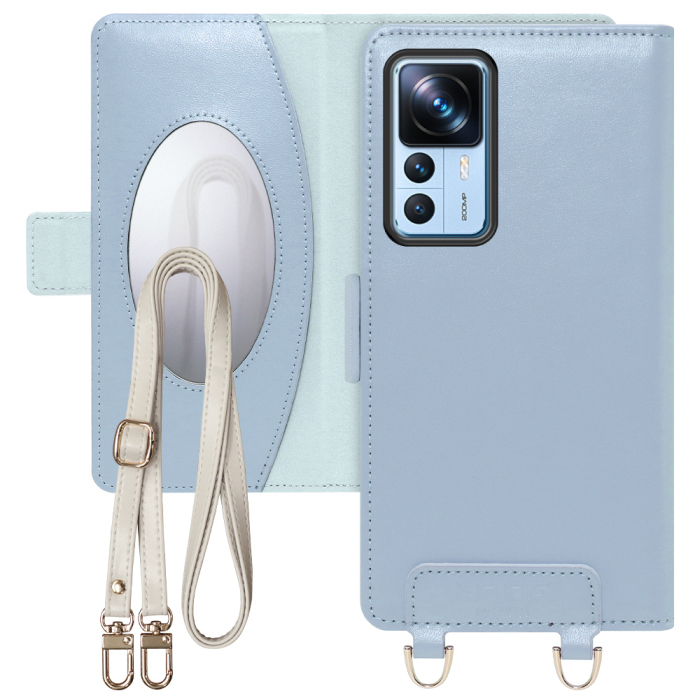 [ LOOF SWEET MIRROR Series ] Xiaomi 12T Pro 12tpro スマホケース  ショルダー付き手帳型スマホケース ミラー付き カードポケット 本革 [ Xiaomi 12T Pro ]