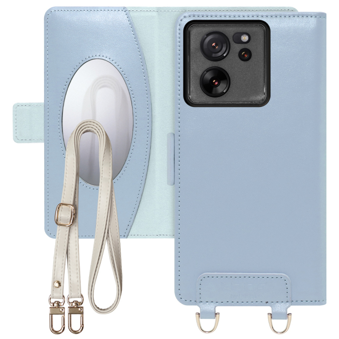 [ LOOF SWEET MIRROR Series ] Xiaomi 13T / 13T Pro XIG04 13 T 13TPro スマホケース  ショルダー付き手帳型スマホケース ミラー付き カードポケット 本革 [ Xiaomi 13T / 13T Pro ]