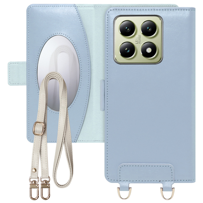 [ LOOF SWEET MIRROR Series ] Xiaomi 14T XIG06 スマホケース  ショルダー付き手帳型スマホケース ミラー付き カードポケット 本革 [ Xiaomi 14T ]