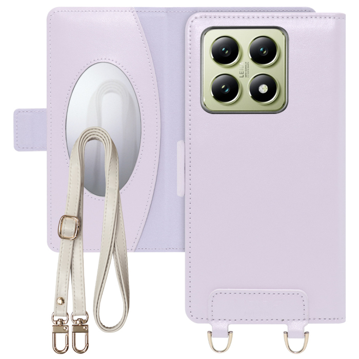 [ LOOF SWEET MIRROR Series ] Xiaomi 14T XIG06 スマホケース  ショルダー付き手帳型スマホケース ミラー付き カードポケット 本革 [ Xiaomi 14T ]