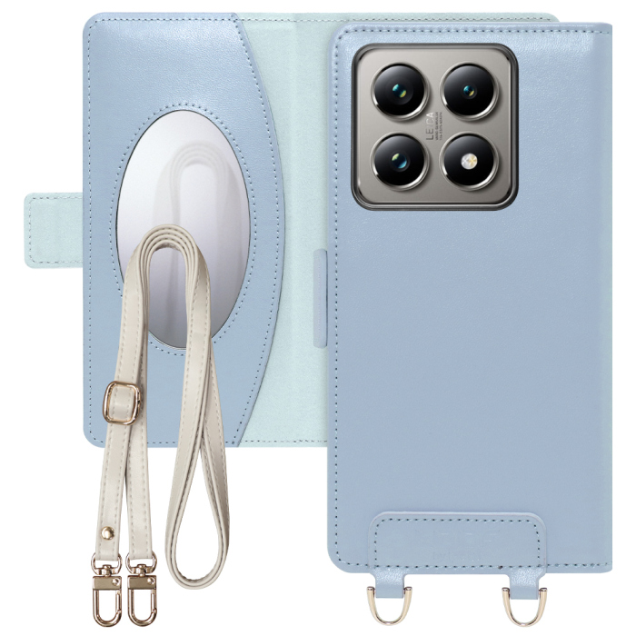 [ LOOF SWEET MIRROR Series ] Xiaomi 14T Pro  14TPro スマホケース  ショルダー付き手帳型スマホケース ミラー付き カードポケット 本革 [ Xiaomi 14T Pro  ]