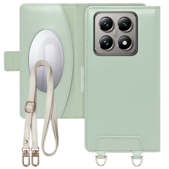 [ LOOF SWEET MIRROR Series ] Xiaomi 14T Pro  14TPro スマホケース  ショルダー付き手帳型スマホケース ミラー付き カードポケット 本革 [ Xiaomi 14T Pro  ]
