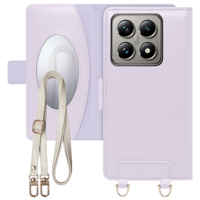 [ LOOF SWEET MIRROR Series ] Xiaomi 14T Pro  14TPro スマホケース  ショルダー付き手帳型スマホケース ミラー付き カードポケット 本革 [ Xiaomi 14T Pro  ]