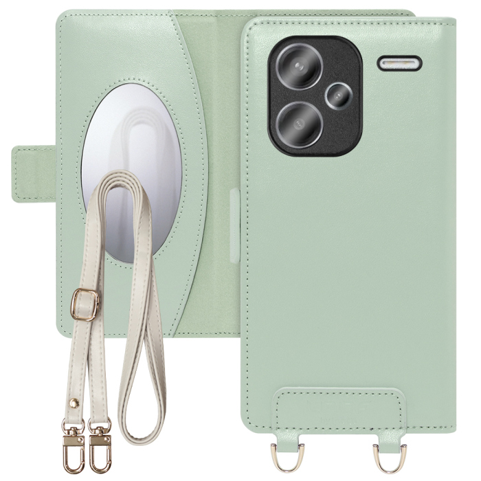 [ LOOF SWEET MIRROR Series ] Xiaomi Redmi Note 13 Pro+ 5G  スマホケース  ショルダー付き手帳型スマホケース ミラー付き カードポケット 本革 [ Redmi Note 13 Pro+ 5G ]