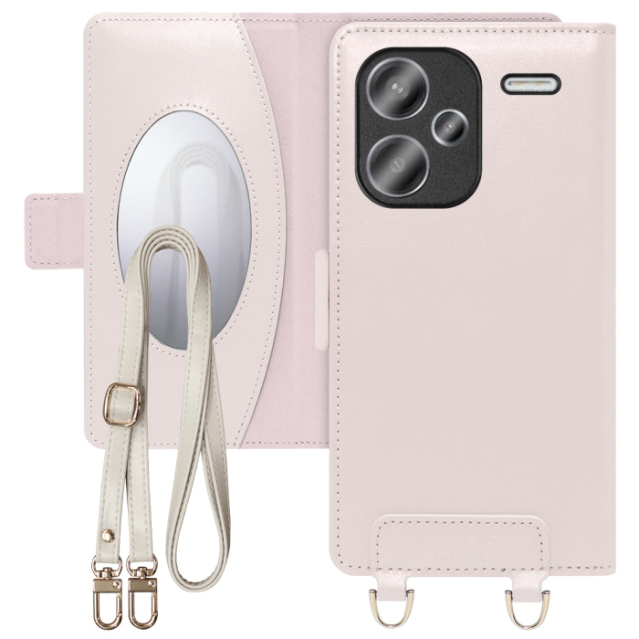 [ LOOF SWEET MIRROR Series ] Xiaomi Redmi Note 13 Pro+ 5G  スマホケース  ショルダー付き手帳型スマホケース ミラー付き カードポケット 本革 [ Redmi Note 13 Pro+ 5G ]
