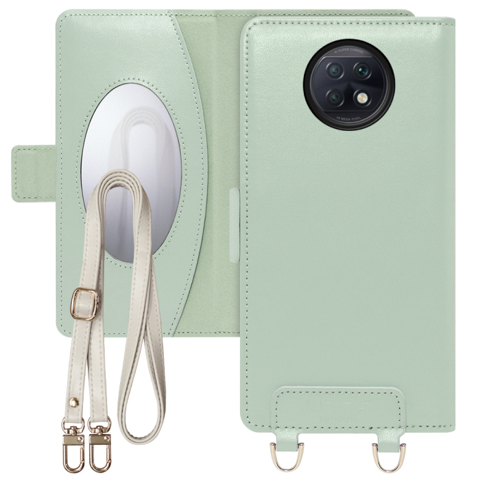 [ LOOF SWEET MIRROR Series ] Xiaomi Redmi Note 9T redminote9t redminote note9t スマホケース  ショルダー付き手帳型スマホケース ミラー付き カードポケット 本革 [ Redmi Note 9T ]