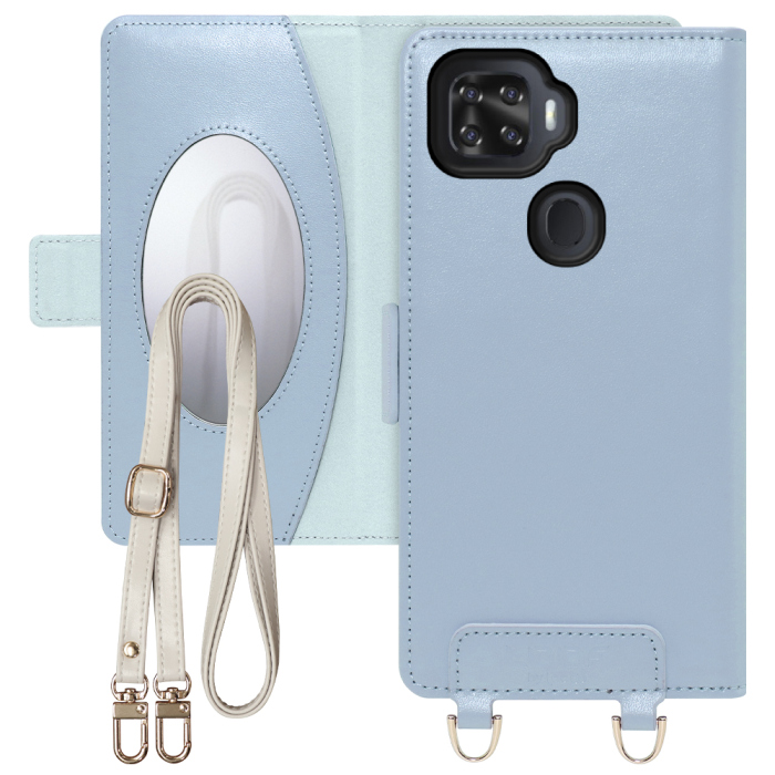 [ LOOF SWEET MIRROR Series ] ZTE a1 ZTG01 ztea1 スマホケース  ショルダー付き手帳型スマホケース ミラー付き カードポケット 本革 [ ZTE a1 ]