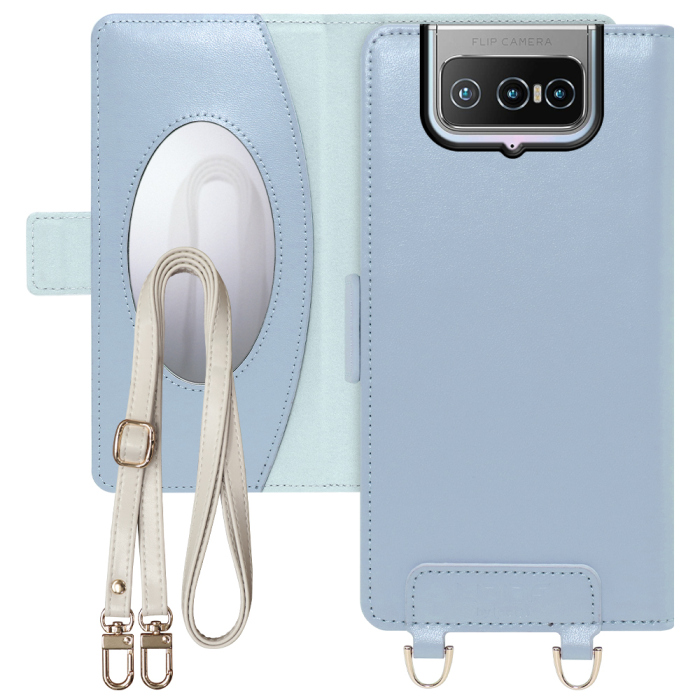 [ LOOF SWEET MIRROR Series ] ZenFone 7 / 7 Pro zenfone7 7pro スマホケース  ショルダー付き手帳型スマホケース ミラー付き カードポケット 本革 [ ZenFone 7 / ZenFone 7 Pro ]