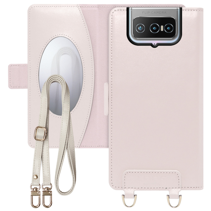 [ LOOF SWEET MIRROR Series ] ZenFone 7 / 7 Pro zenfone7 7pro スマホケース  ショルダー付き手帳型スマホケース ミラー付き カードポケット 本革 [ ZenFone 7 / ZenFone 7 Pro ]