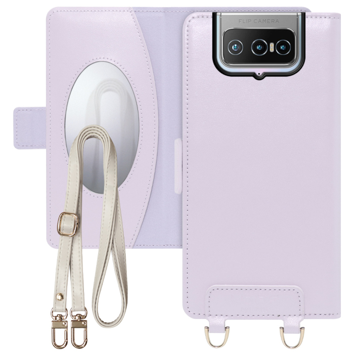 [ LOOF SWEET MIRROR Series ] ZenFone 7 / 7 Pro zenfone7 7pro スマホケース  ショルダー付き手帳型スマホケース ミラー付き カードポケット 本革 [ ZenFone 7 / ZenFone 7 Pro ]