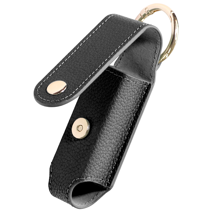 [大人かわいい]LOOF リップケース 本革 口紅 カラビナ付き フック付き ミラー 鏡付き マグネットボタン 磁石 口紅ケース 香水 アトマイザー 除菌 ミニサイズ コンパクト リップ収納 1本収納 ブラック グレージュ ダルグリーン ケース ギフト レザー 持ち歩き メイク直し