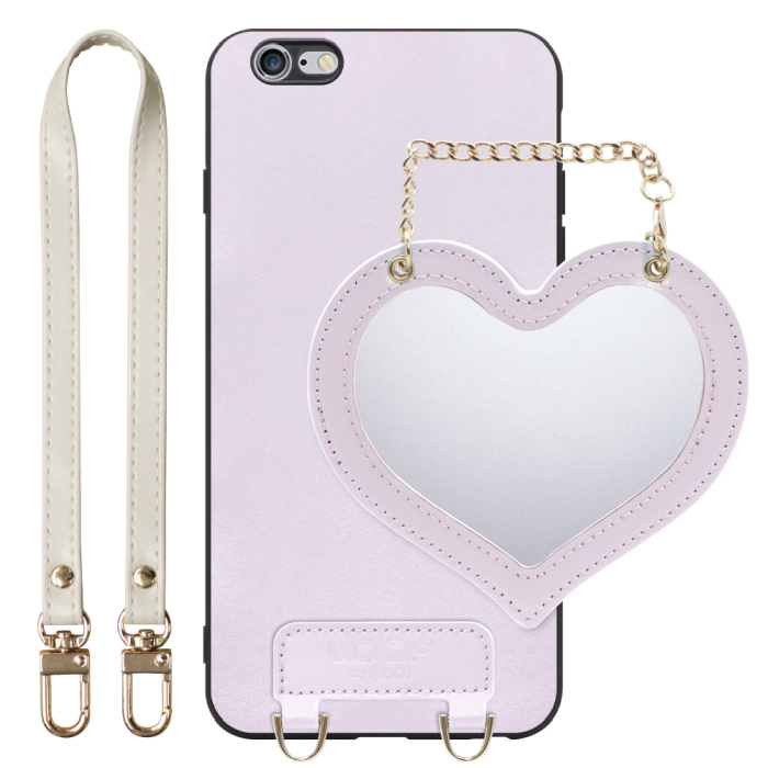 [ LOOF CHARM-SHELL Series ] iPhone 11 Pro iPhone11pro 11pro スマホケース  ハートのミラーチャーム付き シンプル 背面カバー スマホケース ストラップ付 本革 [ iPhone 11 Pro ]