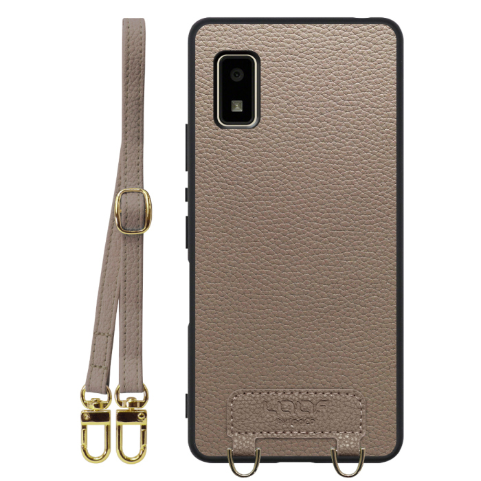 [ LOOF LUXURY-SHELL SHOULDER ] AQUOS wish2 / wish  ショルダーストラップ付き シンプルでスマート 本革 シェル型ケース ショルダー ストラップ スマホショルダー [ AQUOS wish/wish2 ]