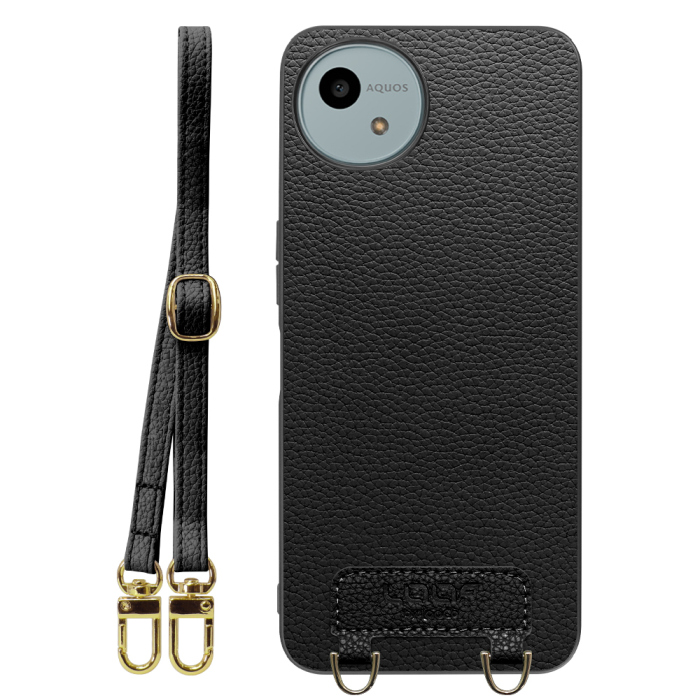 [ LOOF LUXURY-SHELL SHOULDER ] AQUOS wish4 SH-52E ショルダーストラップ付き シンプルでスマート 本革 シェル型ケース ショルダー ストラップ スマホショルダー [ AQUOS wish4 ]