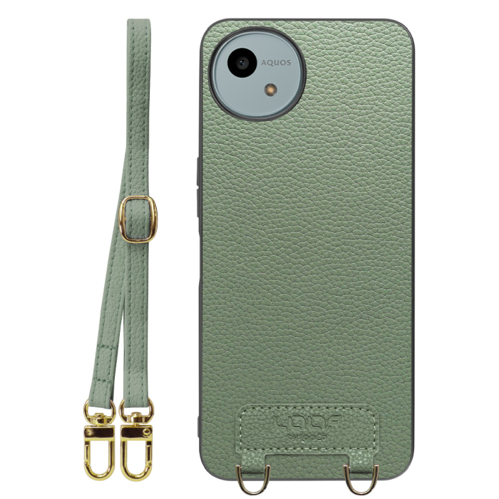 [ LOOF LUXURY-SHELL SHOULDER ] AQUOS wish4 SH-52E ショルダーストラップ付き シンプルでスマート 本革 シェル型ケース ショルダー ストラップ スマホショルダー [ AQUOS wish4 ]