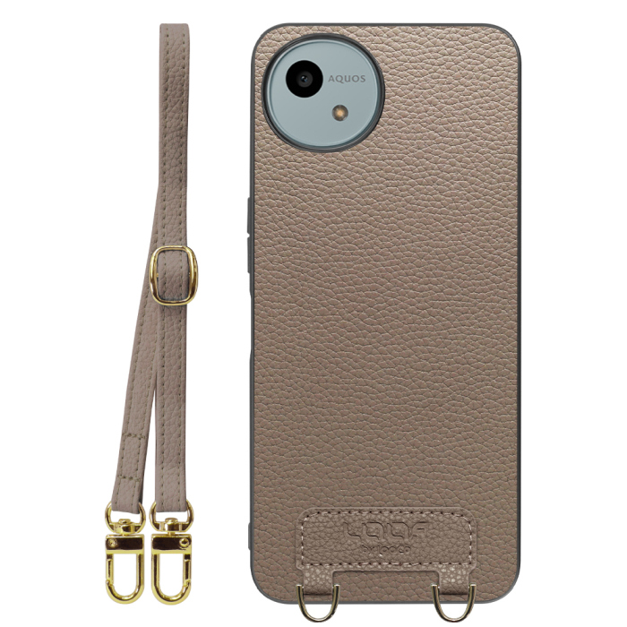 [ LOOF LUXURY-SHELL SHOULDER ] AQUOS wish4 SH-52E ショルダーストラップ付き シンプルでスマート 本革 シェル型ケース ショルダー ストラップ スマホショルダー [ AQUOS wish4 ]