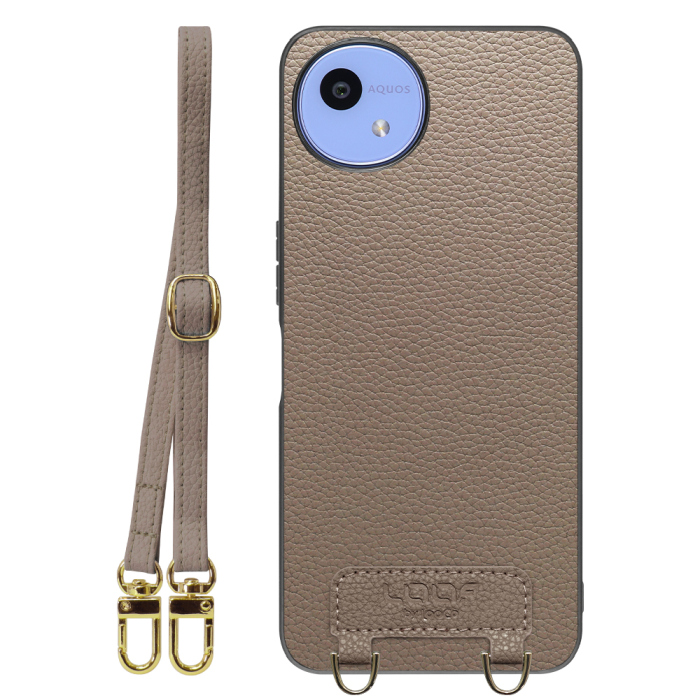[ LOOF LUXURY-SHELL SHOULDER ] AQUOS wish5 アクオス SH-52F ショルダーストラップ付き シンプルでスマート 本革 シェル型ケース ショルダー ストラップ スマホショルダー [ AQUOS wish5 ]
