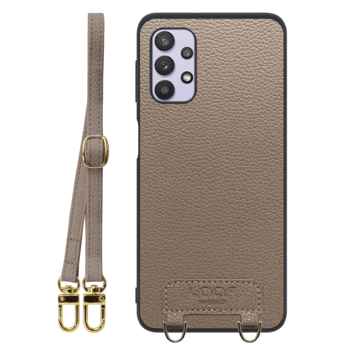 [ LOOF LUXURY-SHELL SHOULDER ] Galaxy A32 5G SCG08 a325g ショルダーストラップ付き シンプルでスマート 本革 シェル型ケース ショルダー ストラップ スマホショルダー [ Galaxy A32 5G ]