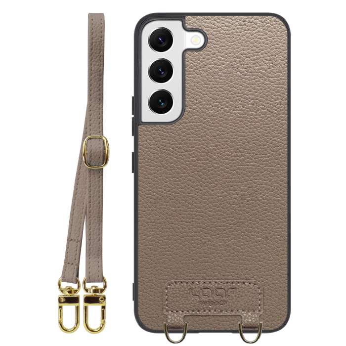 [ LOOF LUXURY-SHELL SHOULDER ] Galaxy S22 SC-51C / SCG13  ショルダーストラップ付き シンプルでスマート 本革 シェル型ケース ショルダー ストラップ スマホショルダー [ Galaxy S22 ]