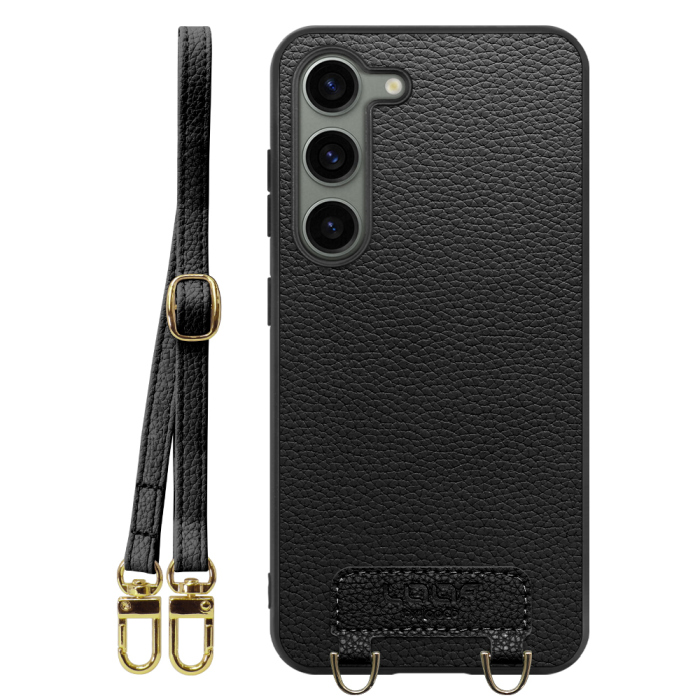 [ LOOF LUXURY-SHELL SHOULDER ] Galaxy S23  ショルダーストラップ付き シンプルでスマート 本革 シェル型ケース ショルダー ストラップ スマホショルダー [ Galaxy S23 ]
