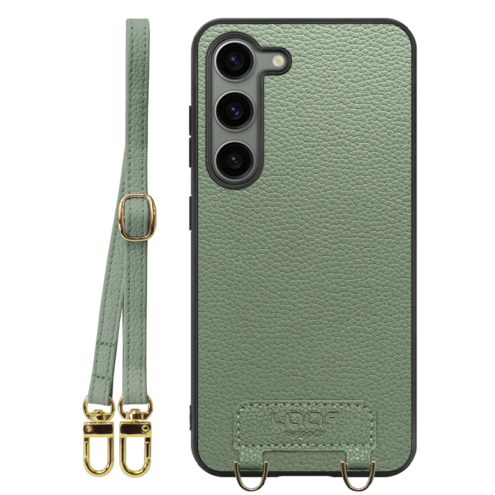 [ LOOF LUXURY-SHELL SHOULDER ] Galaxy S23  ショルダーストラップ付き シンプルでスマート 本革 シェル型ケース ショルダー ストラップ スマホショルダー [ Galaxy S23 ]