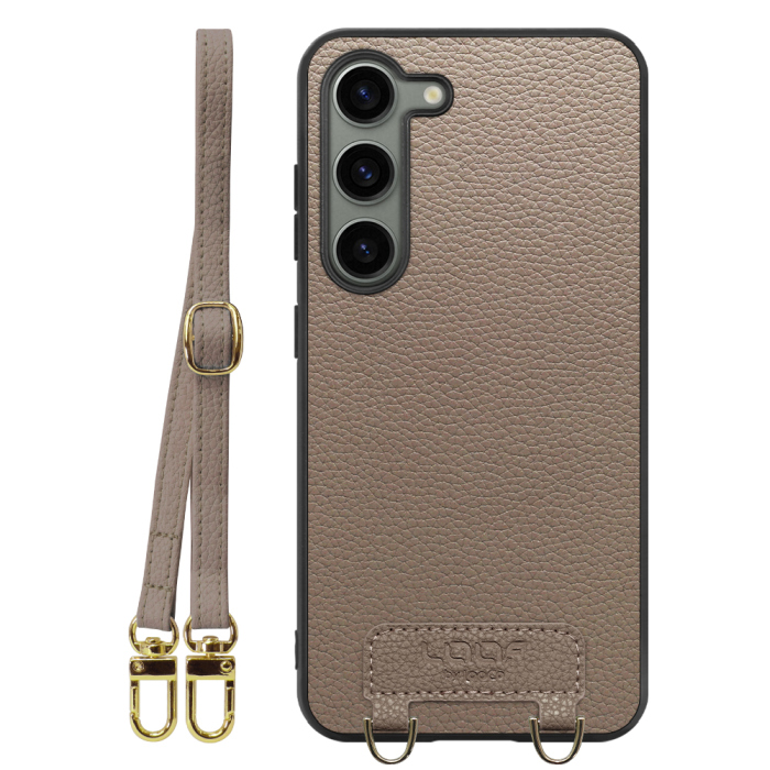 [ LOOF LUXURY-SHELL SHOULDER ] Galaxy S23  ショルダーストラップ付き シンプルでスマート 本革 シェル型ケース ショルダー ストラップ スマホショルダー [ Galaxy S23 ]