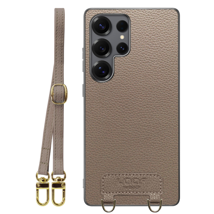 [ LOOF LUXURY-SHELL SHOULDER ] Galaxy S25 Ultra SC-52F ショルダーストラップ付き シンプルでスマート 本革 シェル型ケース ショルダー ストラップ スマホショルダー [ Galaxy S25 Ultra ]