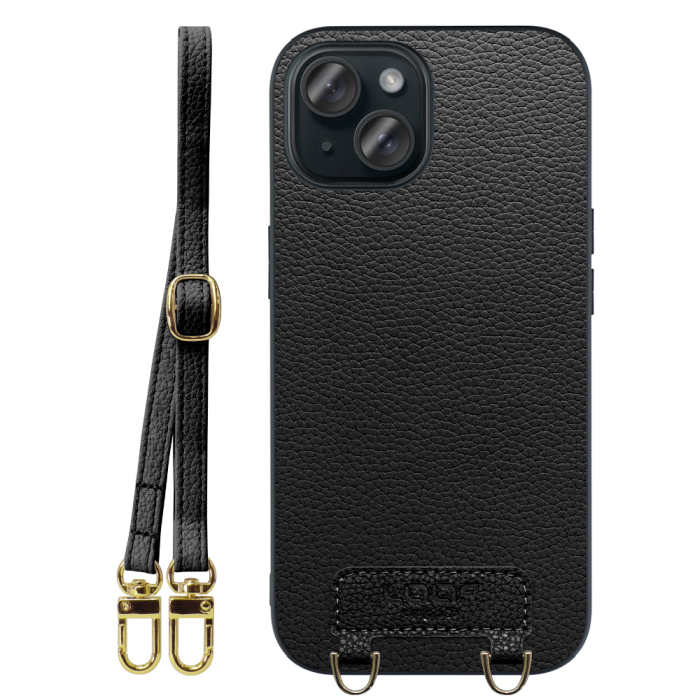 [ LOOF LUXURY-SHELL SHOULDER ] iPhone 15 iPhone15 アイフォン15 iPhone 15 アイフォン 15 ショルダーストラップ付き シンプルでスマート 本革 シェル型ケース ショルダー ストラップ スマホショルダー [ iPhone 15 ]