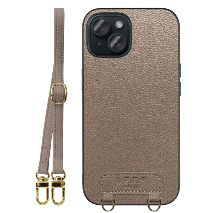 [ LOOF LUXURY-SHELL SHOULDER ] iPhone 15 iPhone15 アイフォン15 iPhone 15 アイフォン 15 ショルダーストラップ付き シンプルでスマート 本革 シェル型ケース ショルダー ストラップ スマホショルダー [ iPhone 15 ]