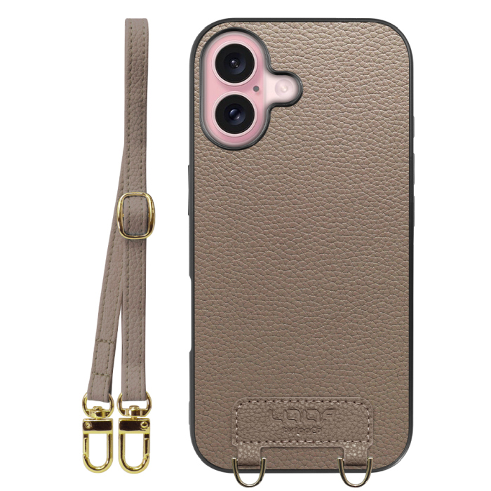 [ LOOF LUXURY-SHELL SHOULDER ] iPhone 16 iPhone16 アイフォン16 iPhone 16 アイフォン 16 ショルダーストラップ付き シンプルでスマート 本革 シェル型ケース ショルダー ストラップ スマホショルダー [ iPhone 16 ]
