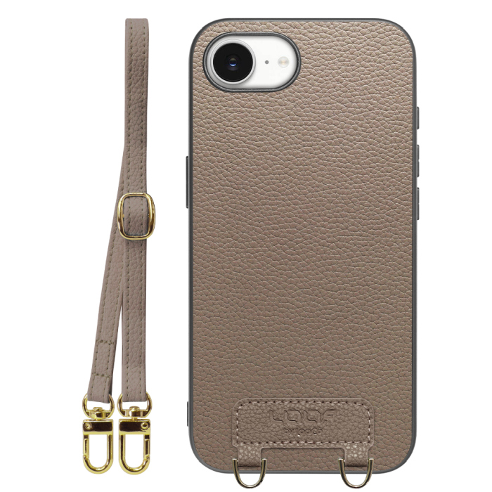 [ LOOF LUXURY-SHELL SHOULDER ] iPhone 16e  ショルダーストラップ付き シンプルでスマート 本革 シェル型ケース ショルダー ストラップ スマホショルダー [ iPhone 16e ]