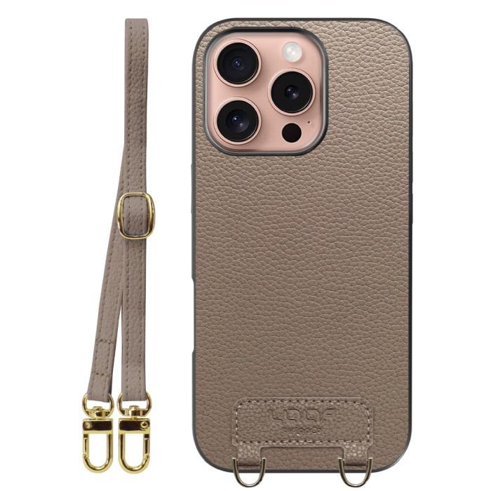 [ LOOF LUXURY-SHELL SHOULDER ] iPhone 16 Pro iPhone16 Pro アイフォン16 プロ ショルダーストラップ付き シンプルでスマート 本革 シェル型ケース ショルダー ストラップ スマホショルダー [ iPhone 16 Pro ]