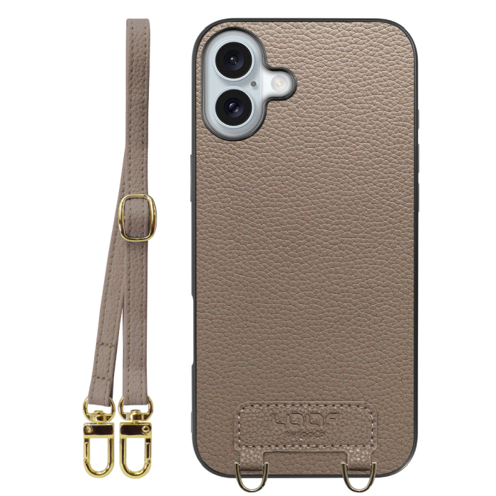 [ LOOF LUXURY-SHELL SHOULDER ] iPhone 16 Plus iPhone16 Plus アイフォン16 プラス  ショルダーストラップ付き シンプルでスマート 本革 シェル型ケース ショルダー ストラップ スマホショルダー [ iPhone 16 Plus ]
