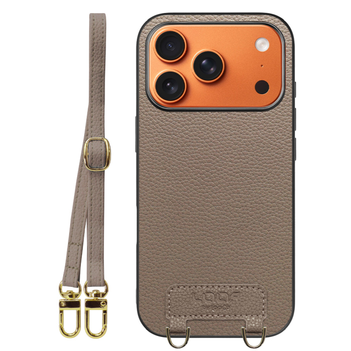 [ LOOF LUXURY-SHELL SHOULDER ] iPhone 17 Pro iPhone17 Pro アイフォン17 プロ ショルダーストラップ付き シンプルでスマート 本革 シェル型ケース ショルダー ストラップ スマホショルダー [ iPhone 17 Pro 用 ]