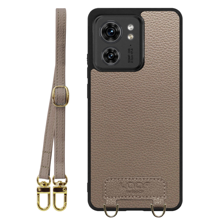 [ LOOF LUXURY-SHELL SHOULDER ] motorola edge 40  ショルダーストラップ付き シンプルでスマート 本革 シェル型ケース ショルダー ストラップ スマホショルダー [ motorola edge 40 ]