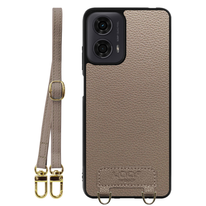[ LOOF LUXURY-SHELL SHOULDER ] moto g24 motorola g24 ショルダーストラップ付き シンプルでスマート 本革 シェル型ケース ショルダー ストラップ スマホショルダー [ moto g24 ]
